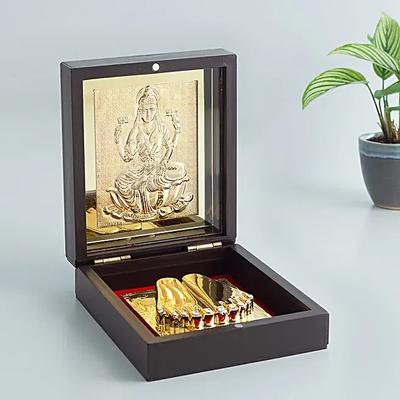 24 Carat Gold Foil Lakshmi Pooja Box