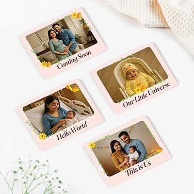 Baby Shower Photo Fridge Magnet Set of 4