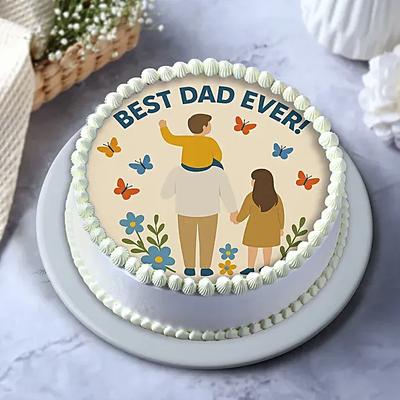 Dad N Me Celebration Photo Cake