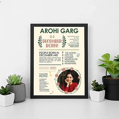 December Born Personalised Photo Frame