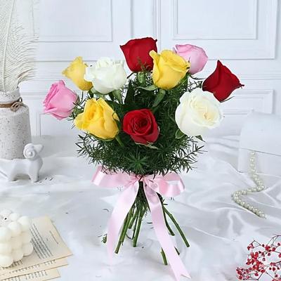 Festive Bloom Holi Rose Bouquet