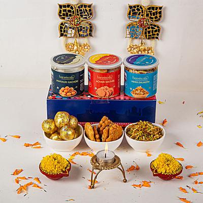 Festive Namkeen N Diya Celebration Hamper