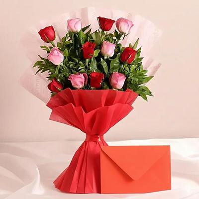 Joyful Times Roses Bouquet Greeting Card