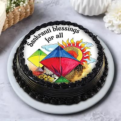 Makar Sankranti Celebration Chocolate Cake