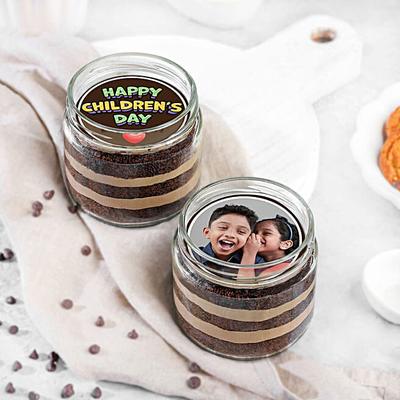Personalised Happy Childrens Day Jar Cake