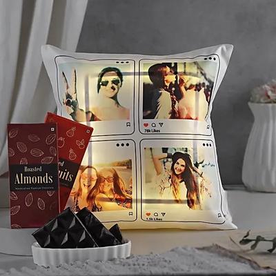 Personalised LED Cushion N Chocolaty Bites