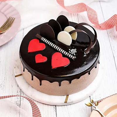 Red Hearts Chocolate Cake