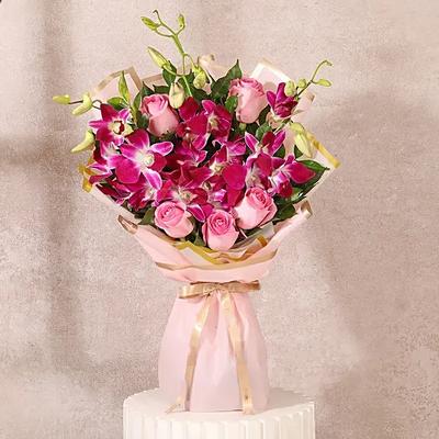 Rosy Orchid Celebration Bouquet