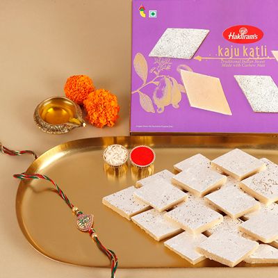 Sneh Lotus Ganesha Rakhi N Haldiram Kaju Katli