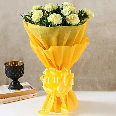 Yellow Carnation Bouquet of Love